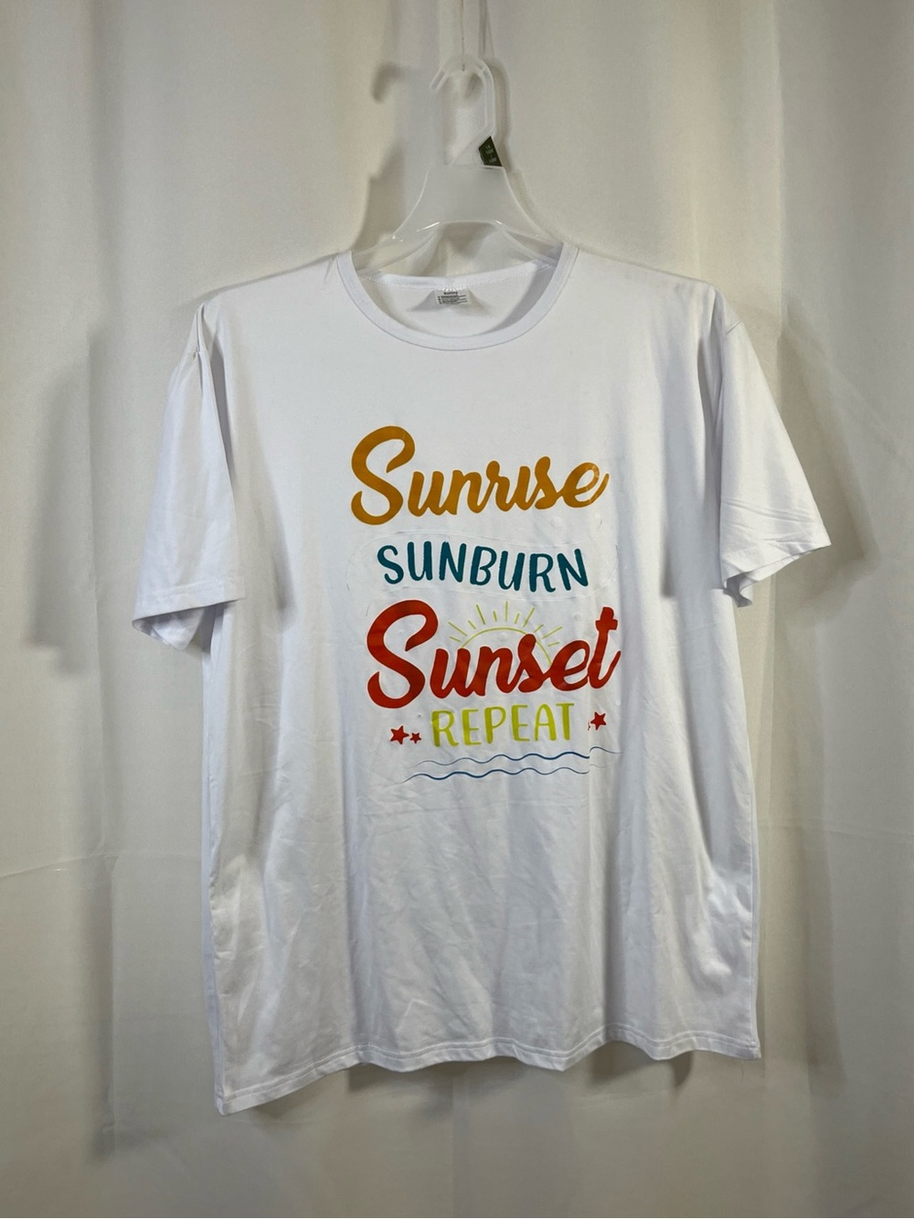 Sunrise Sunburn Sunset Repeat  Unisex White Short Sleeve T-shirt 2XL